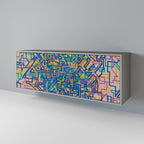 MEMORIES MAP Sideboard mit 3 Türen in Grau