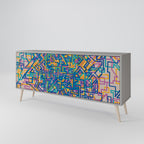 MEMORIES MAP Sideboard mit 3 Türen in Grau