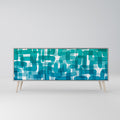 TURQUOISE RECTANGLES Sideboard mit 3 Türen in Grau