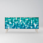 TURQUOISE RECTANGLES Sideboard mit 3 Türen in Grau