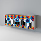 ABSTRACTION AND GEOMETRY Sideboard mit 3 Türen in Grau