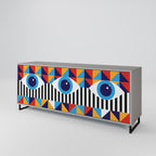 ABSTRACTION AND GEOMETRY Sideboard mit 3 Türen in Grau
