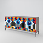 ABSTRACTION AND GEOMETRY Sideboard mit 3 Türen in Grau