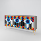 ABSTRACTION AND GEOMETRY Sideboard mit 3 Türen in Grau