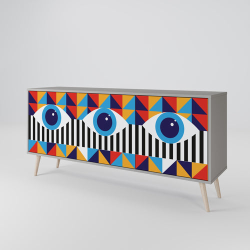 ABSTRACTION AND GEOMETRY Sideboard mit 3 Türen in Grau