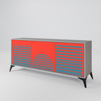 RISING GEOMETRY STARS Sideboard mit 3 Türen in Grau