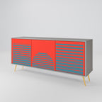 RISING GEOMETRY STARS Sideboard mit 3 Türen in Grau