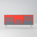 RISING GEOMETRY STARS Sideboard mit 3 Türen in Grau