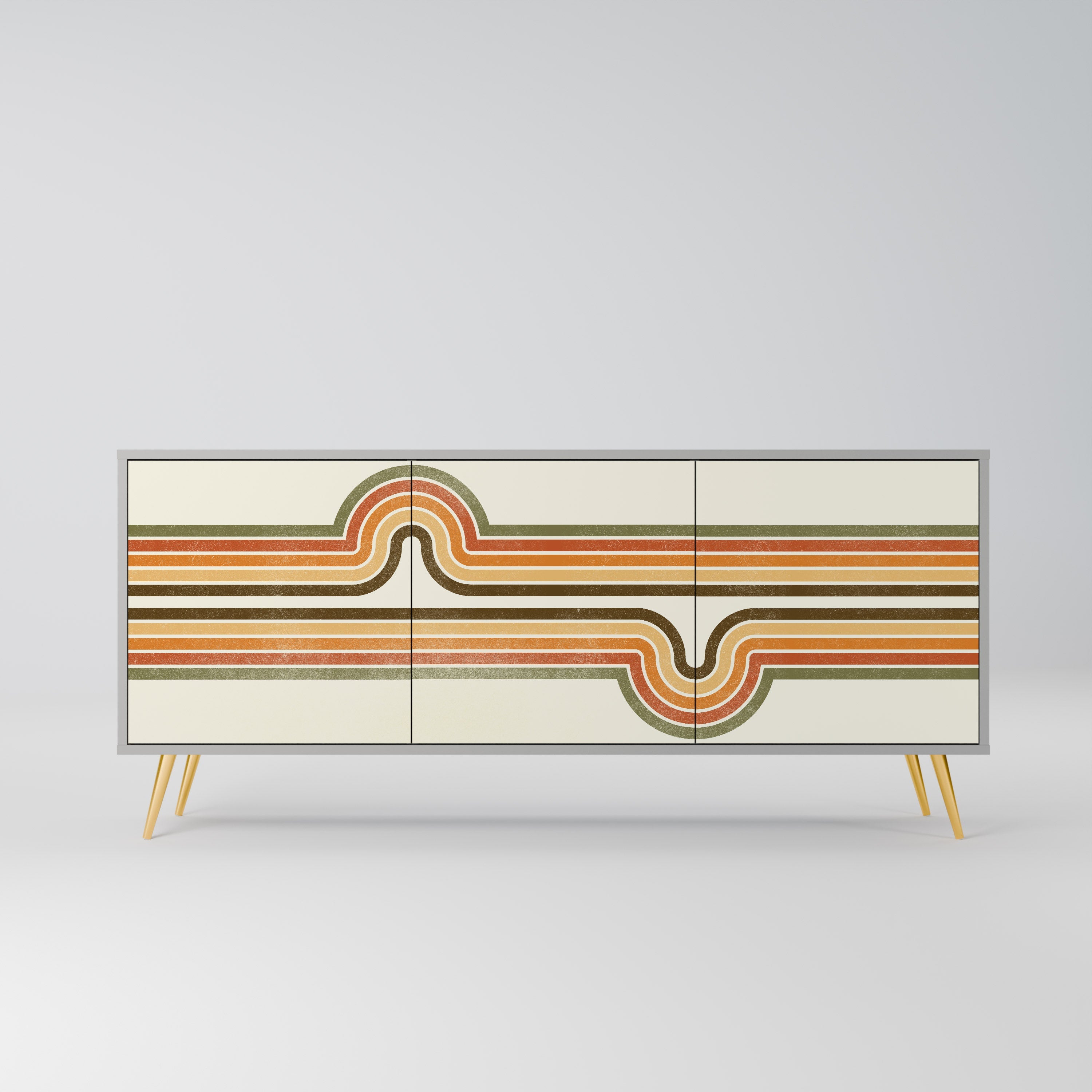 EXCEPTIONAL STREAM 3-Door Sideboard in Grey Finish