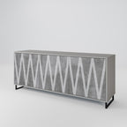 SOLID ZIG ZAG Sideboard mit 3 Türen in Grau