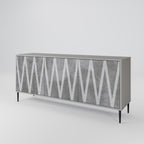 SOLID ZIG ZAG Sideboard mit 3 Türen in Grau
