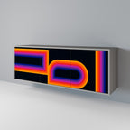 BLINDED BY THE LIGHTS Sideboard mit 3 Türen in Grau