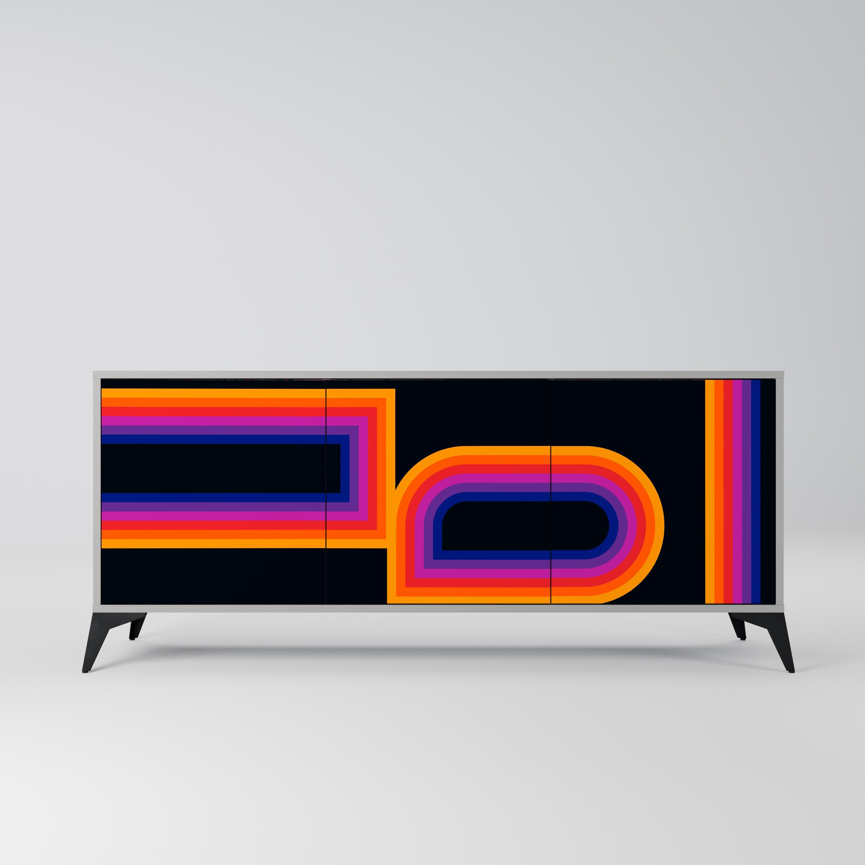 BLINDED BY THE LIGHTS 3-Door Sideboard in Grey Finish