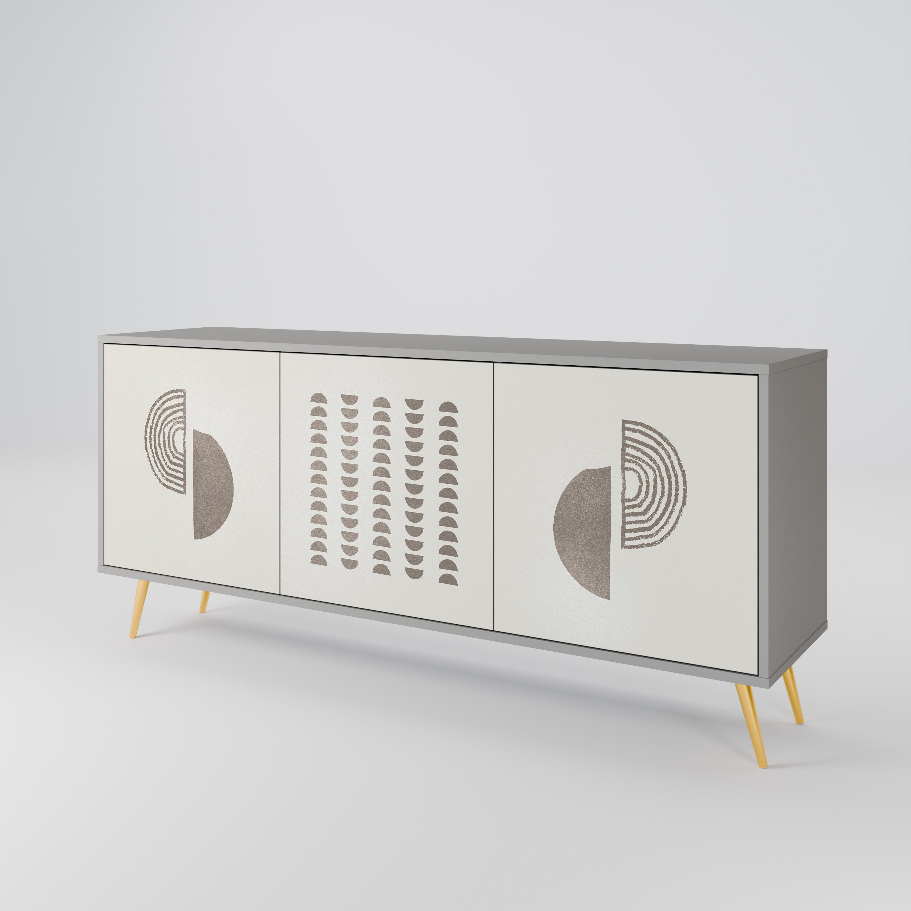 HARMONY ESSENCE 3-Door Sideboard in Grey Finish