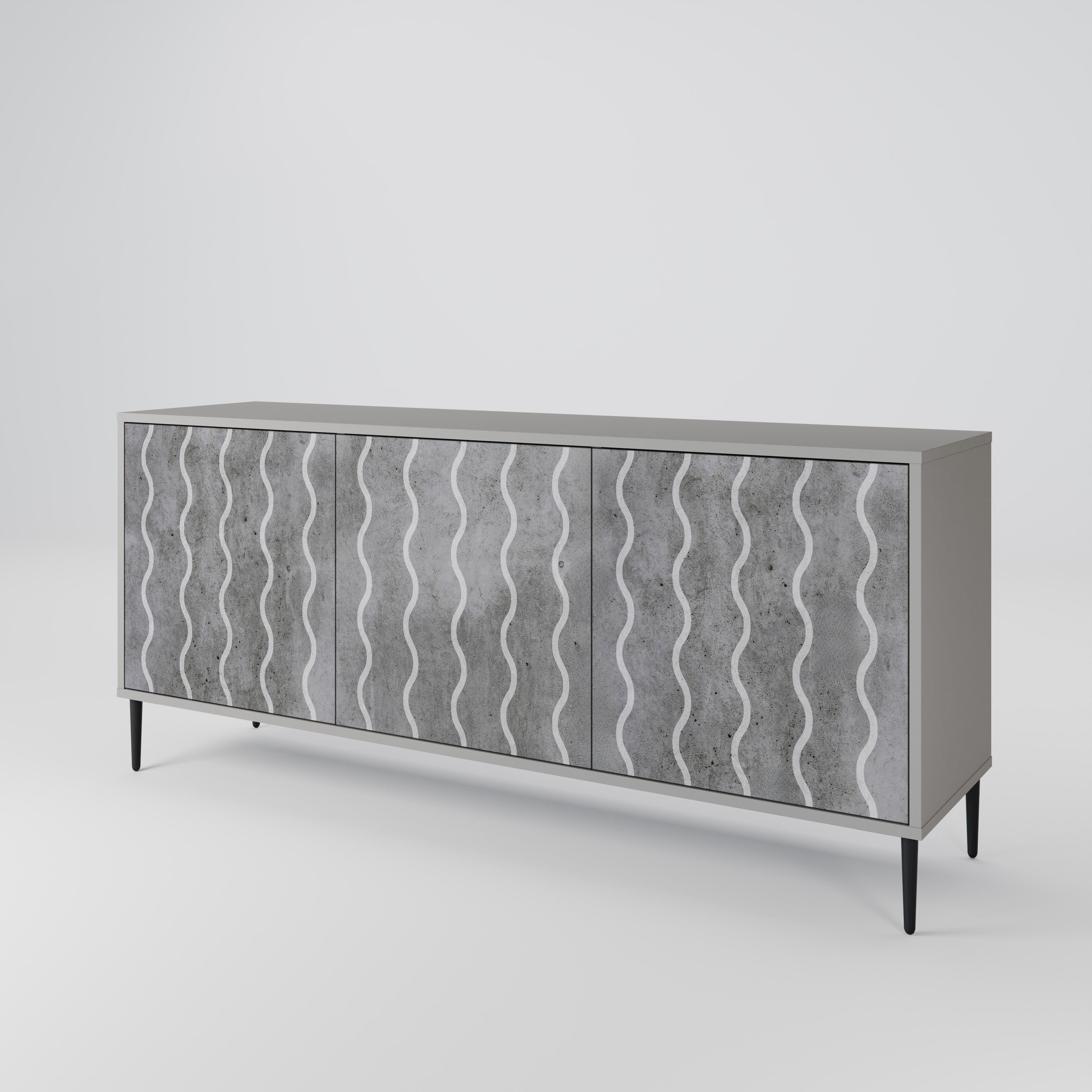 WAVES OF CONCRETE 3-Door Sideboard