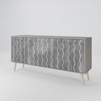 WAVES OF CONCRETE Sideboard mit 3 Türen in Grau