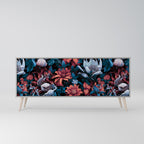 ETHEREAL BLOSSOMS Sideboard mit 3 Türen in Grau