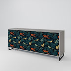 FOWL ORNAMENT Sideboard mit 3 Türen in Grau