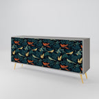 FOWL ORNAMENT Sideboard mit 3 Türen in Grau