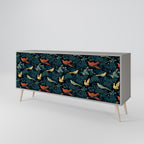 FOWL ORNAMENT Sideboard mit 3 Türen in Grau