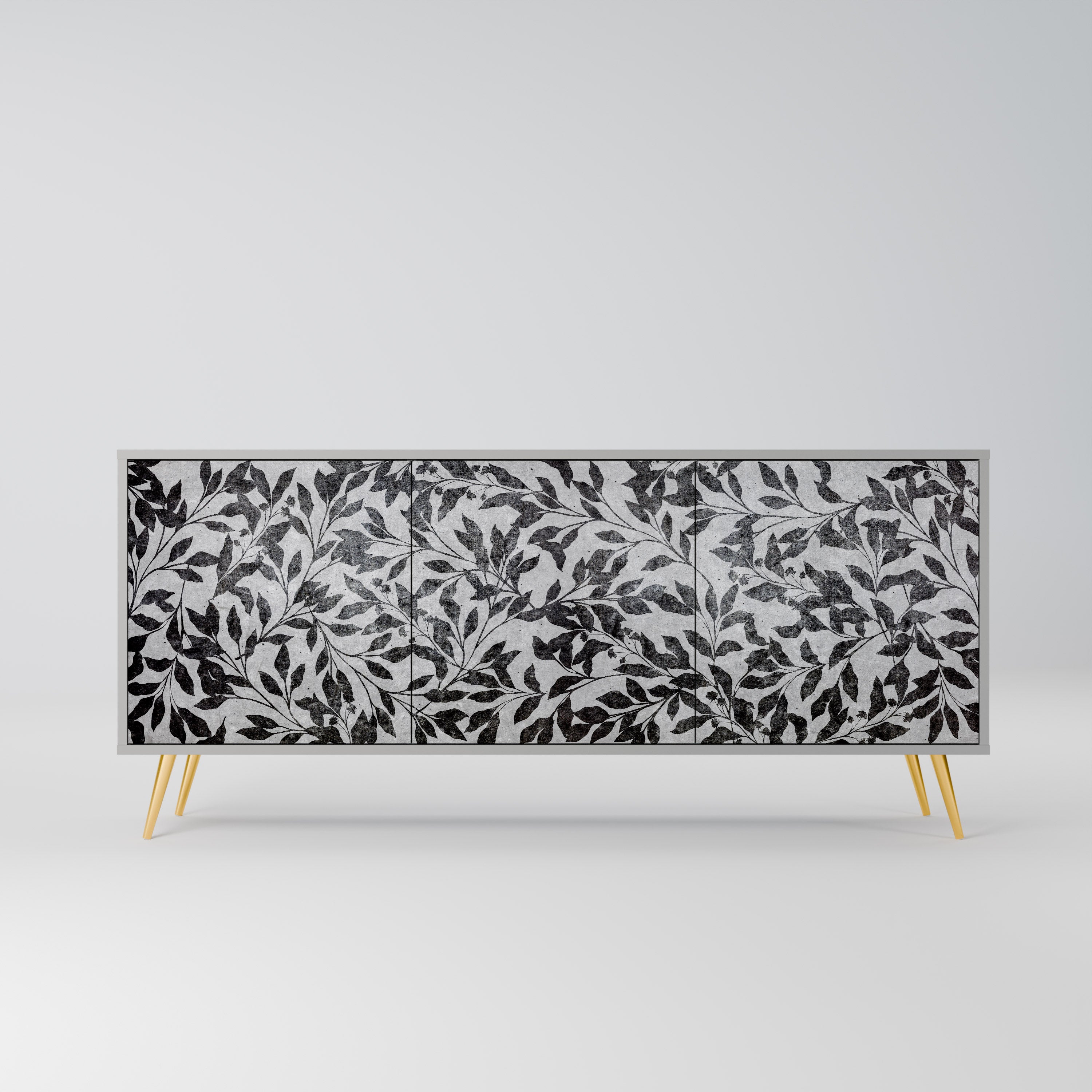 CHARCOAL SPROUT 3-Door Sideboard in Grey Finish