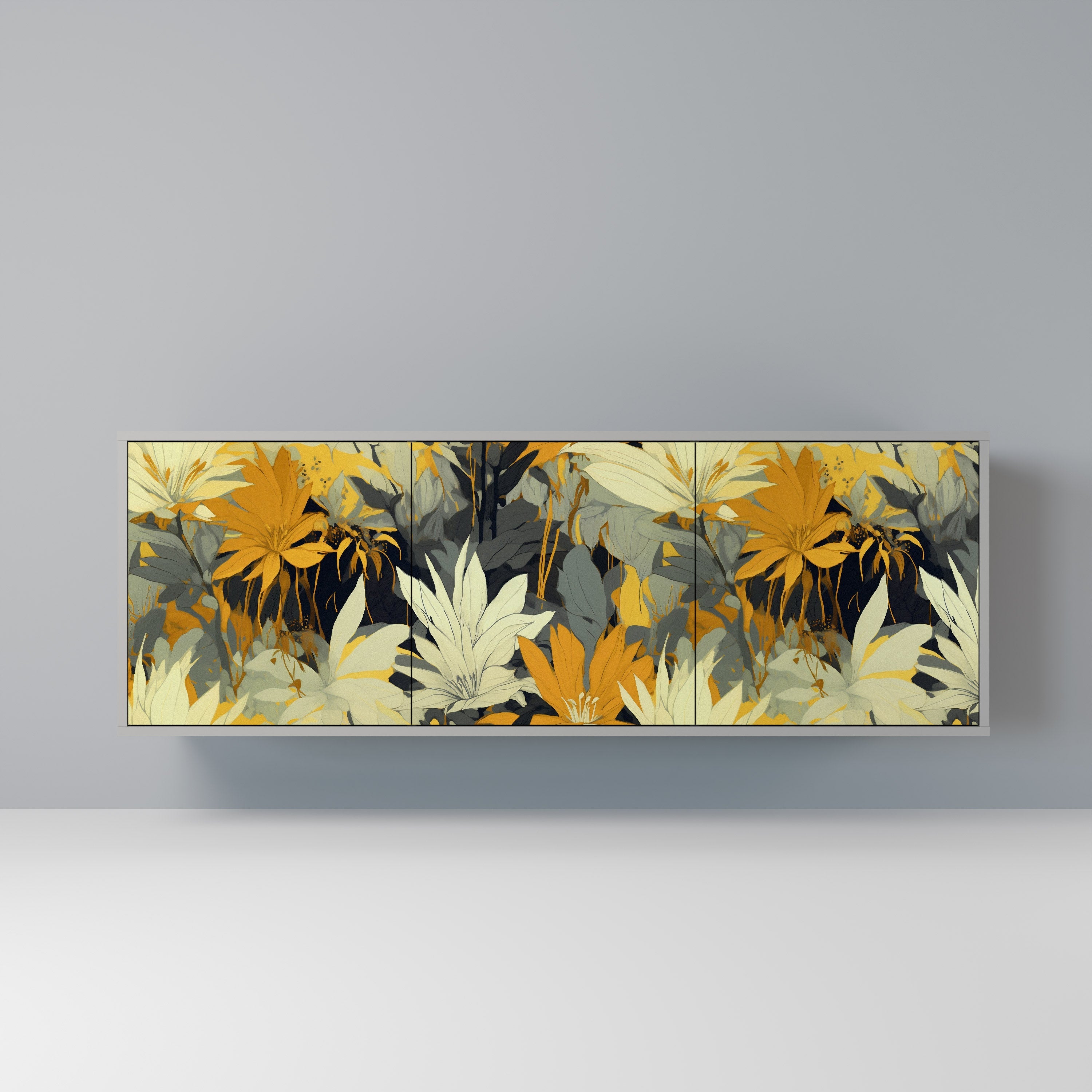 SUNKISSED LILY Sideboard mit 3 Türen in grauem Finish