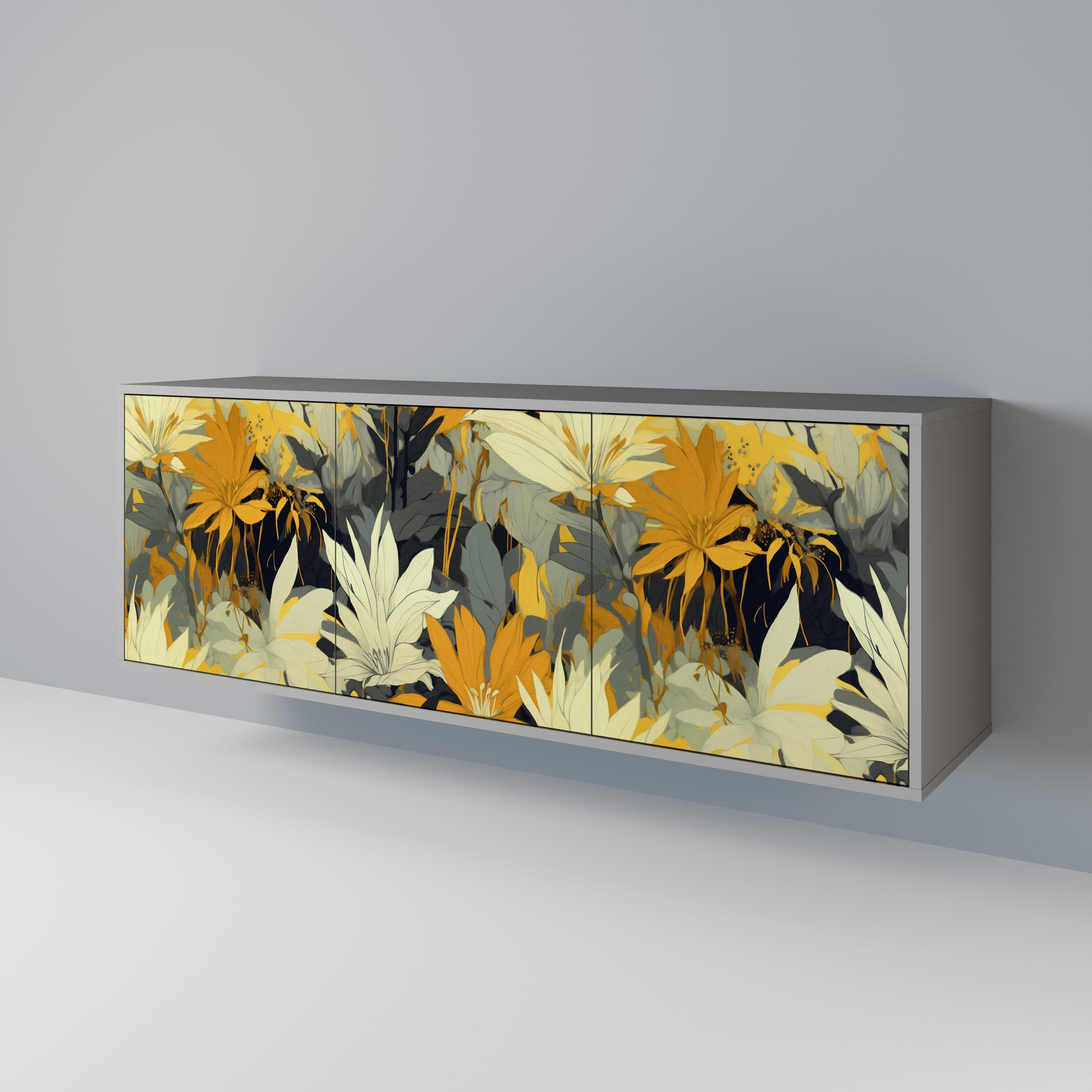 SUNKISSED LILY Sideboard mit 3 Türen in grauem Finish