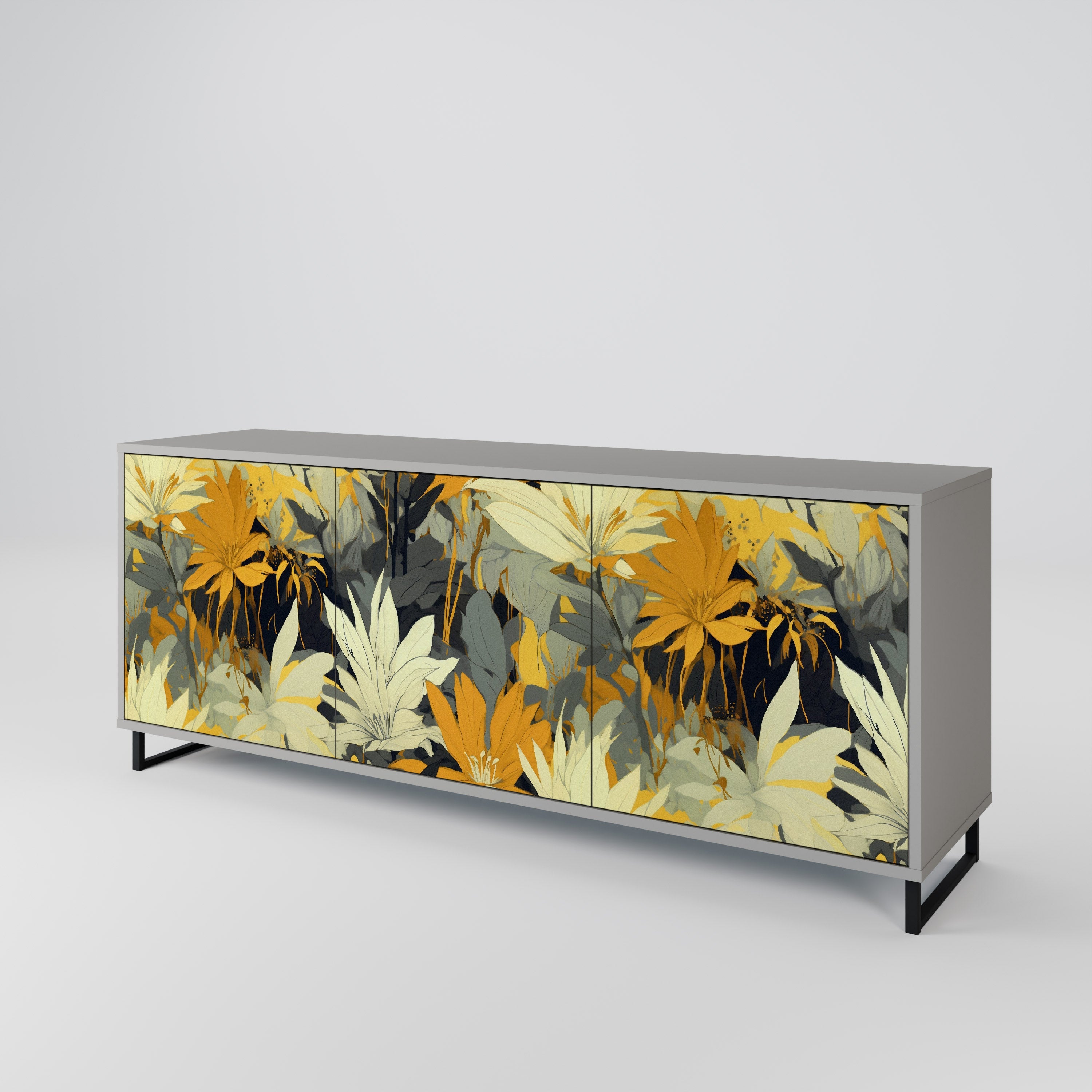 SUNKISSED LILY Sideboard mit 3 Türen in grauem Finish
