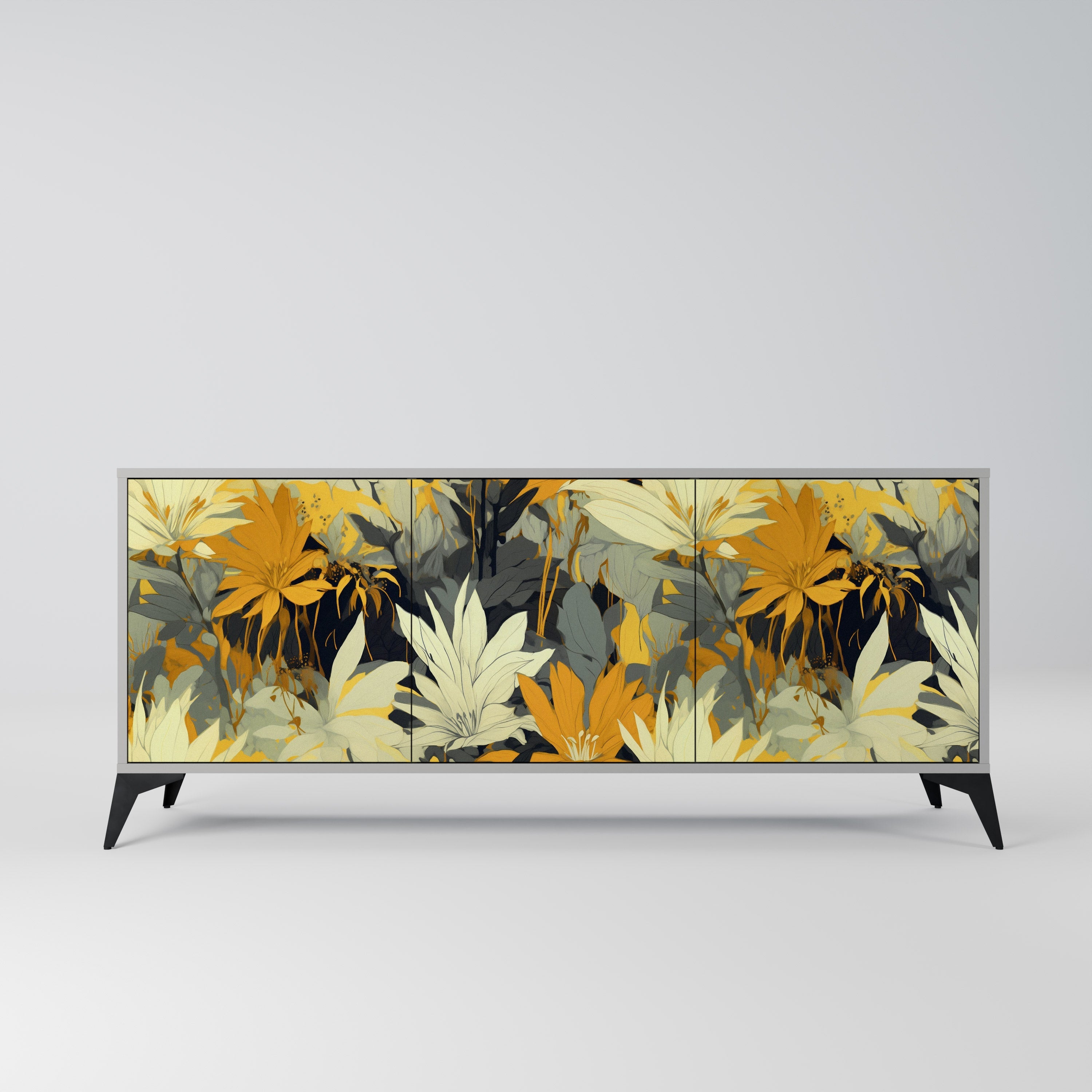SUNKISSED LILY Sideboard mit 3 Türen in grauem Finish