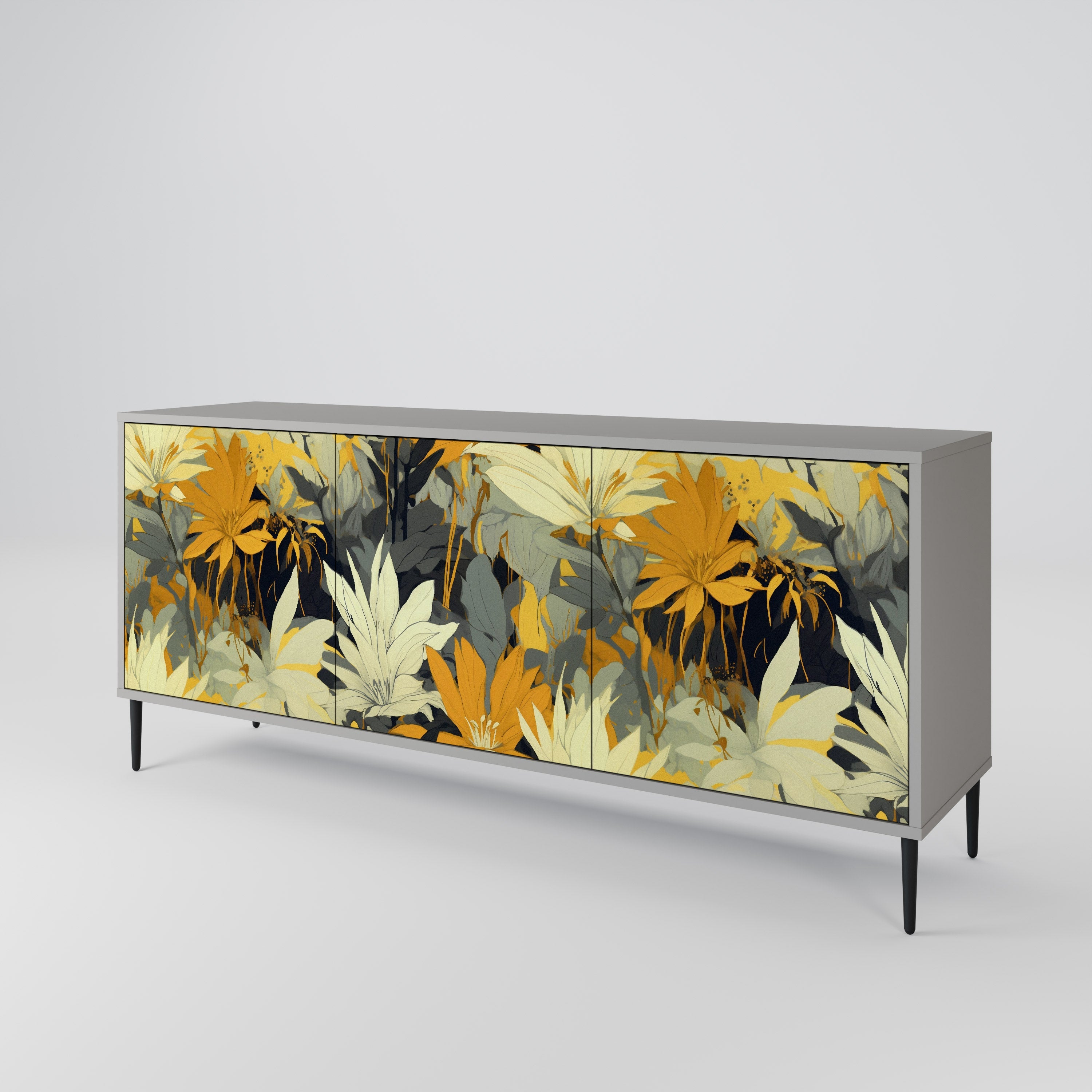 SUNKISSED LILY Sideboard mit 3 Türen in grauem Finish