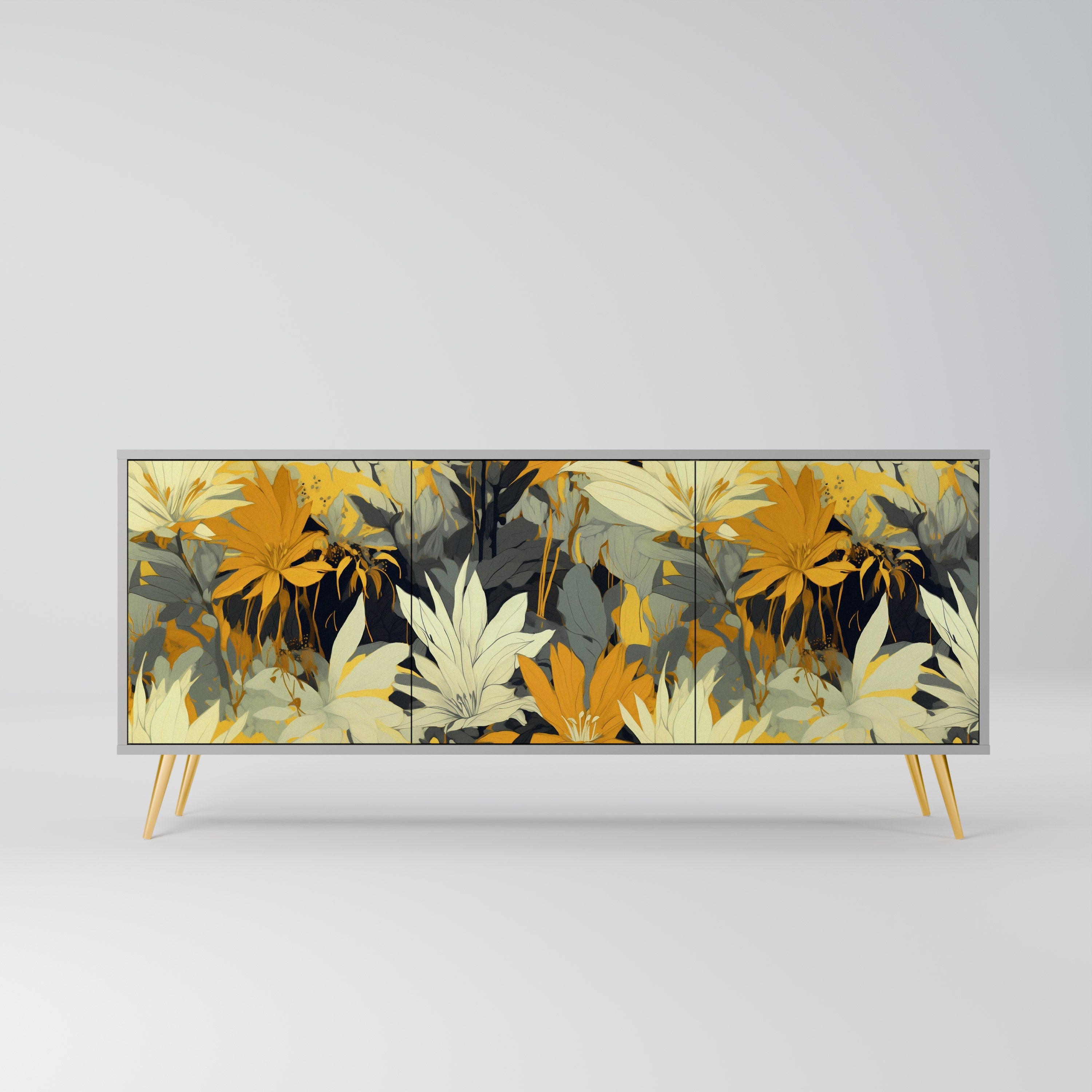 SUNKISSED LILY Sideboard mit 3 Türen in grauem Finish