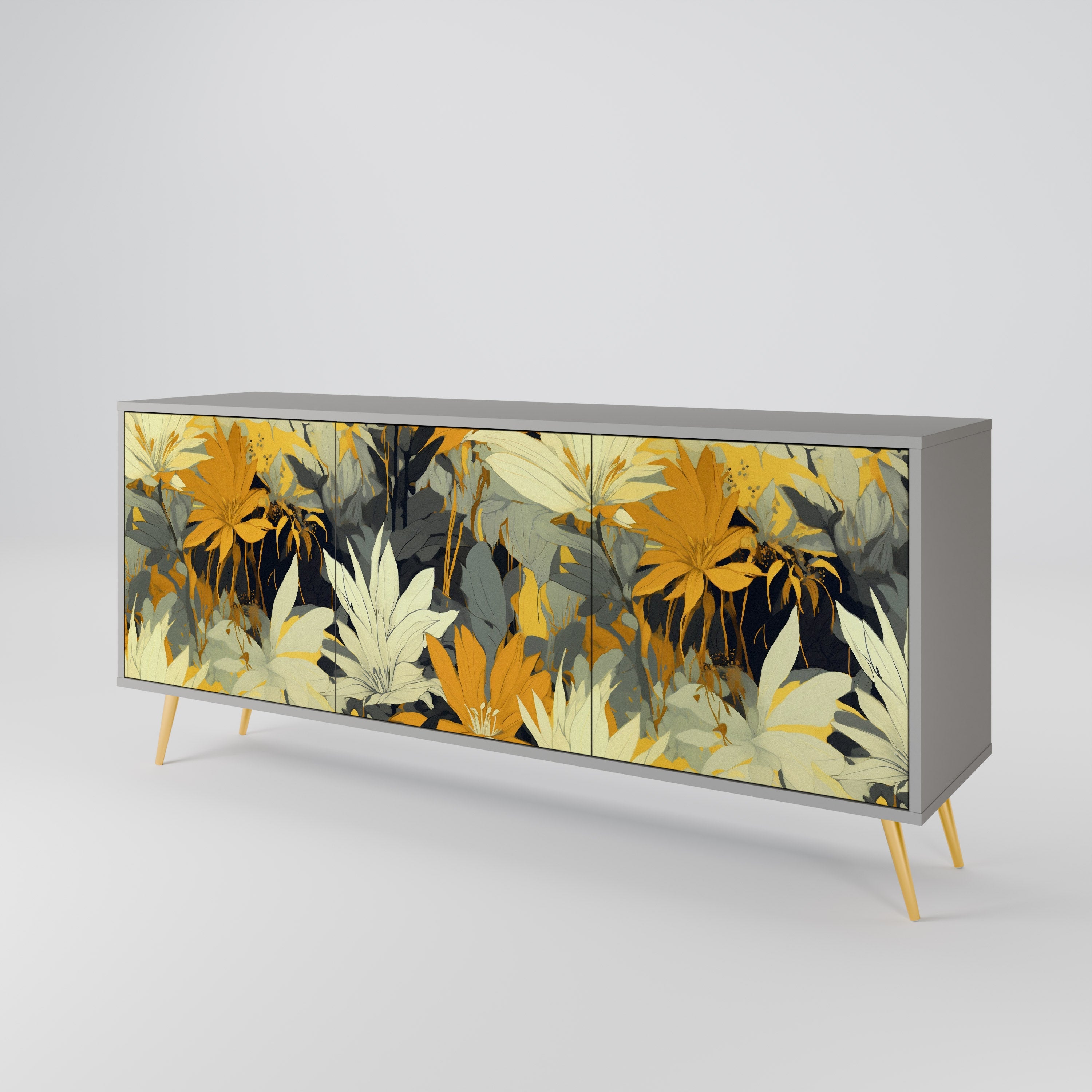 SUNKISSED LILY Sideboard mit 3 Türen in grauem Finish