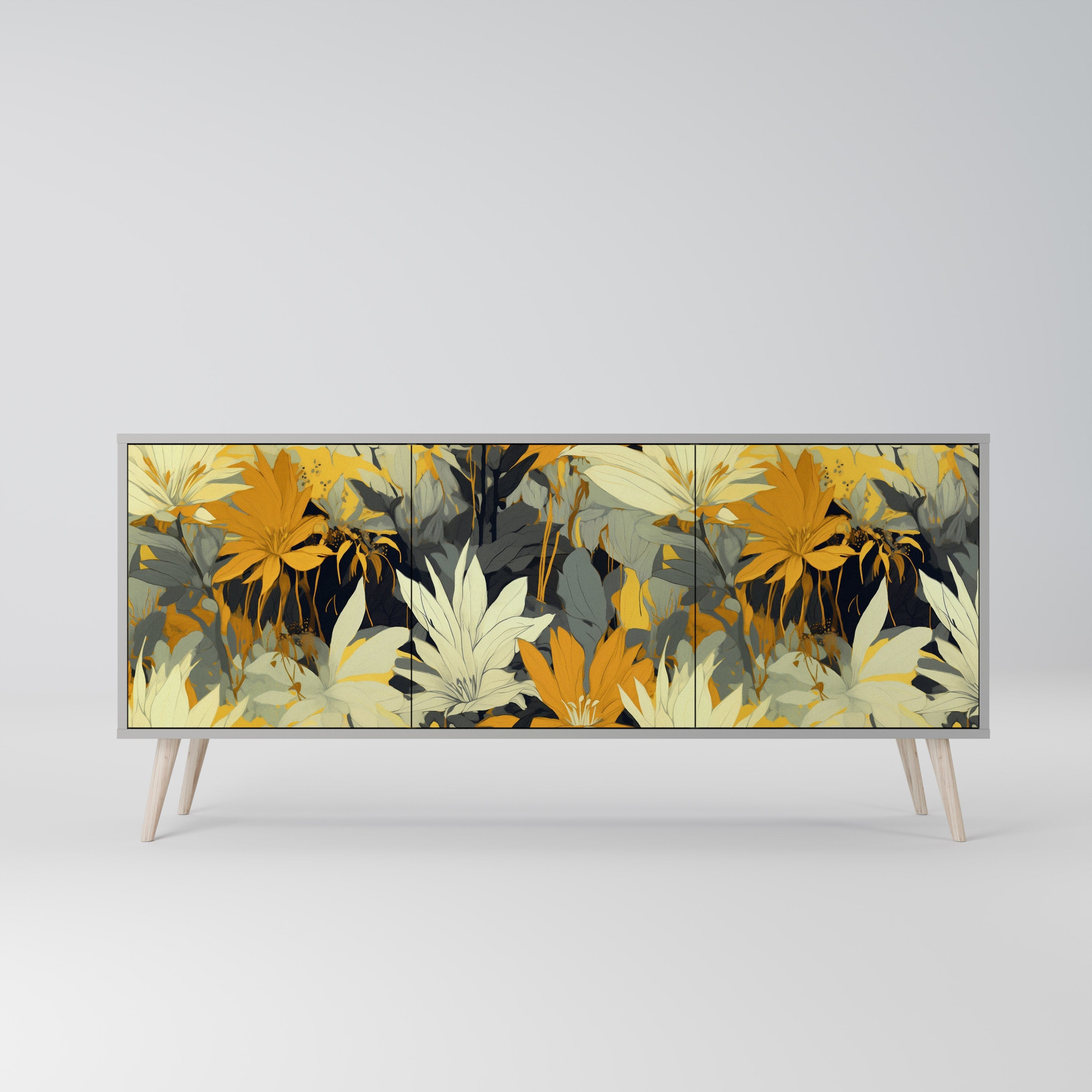 SUNKISSED LILY Sideboard mit 3 Türen in grauem Finish