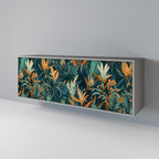 FLORAL SERENITY Sideboard mit 3 Türen in Grau