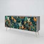 FLORAL SERENITY Sideboard mit 3 Türen in Grau