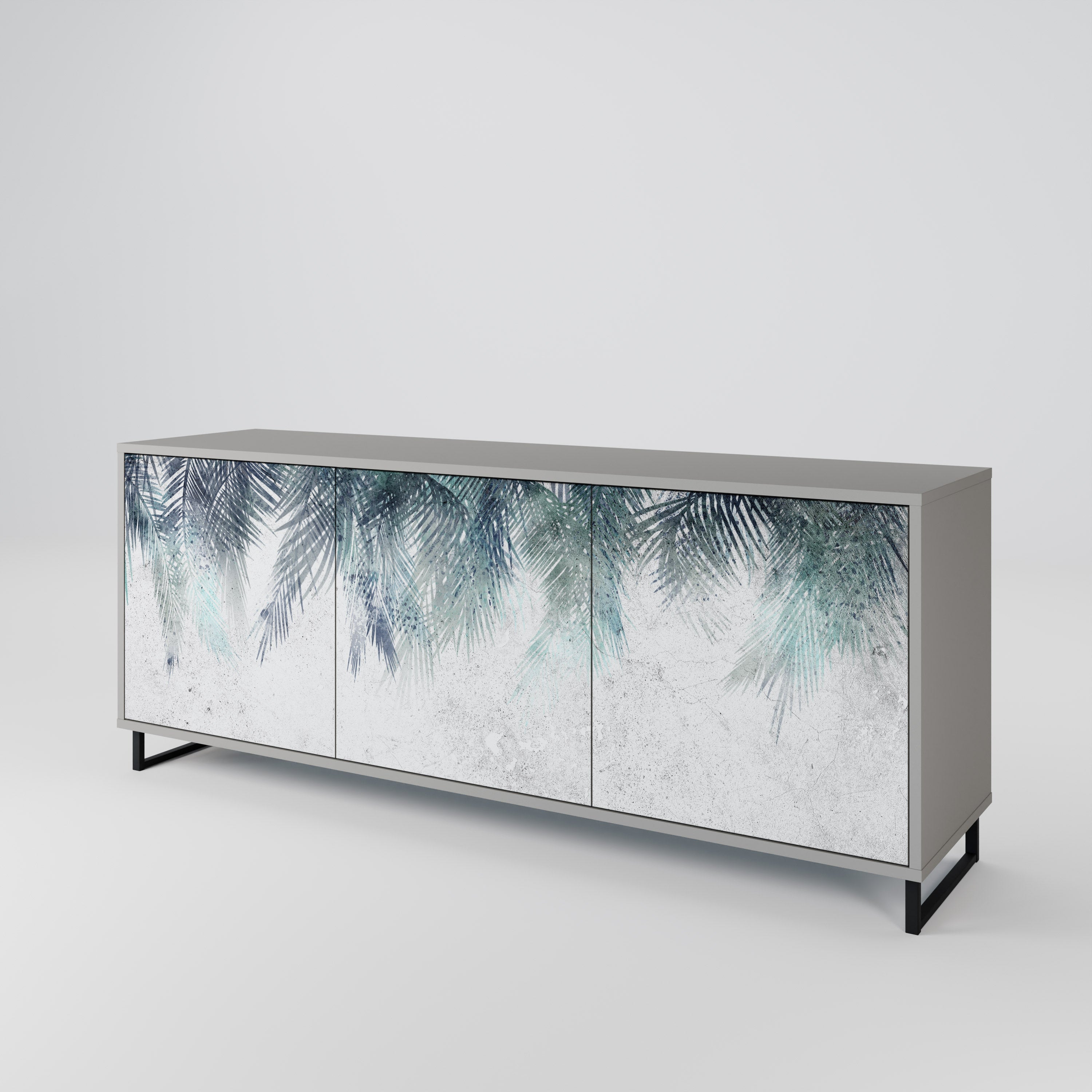 PALM VEIL 3-türiges Sideboard in grauer Ausführung