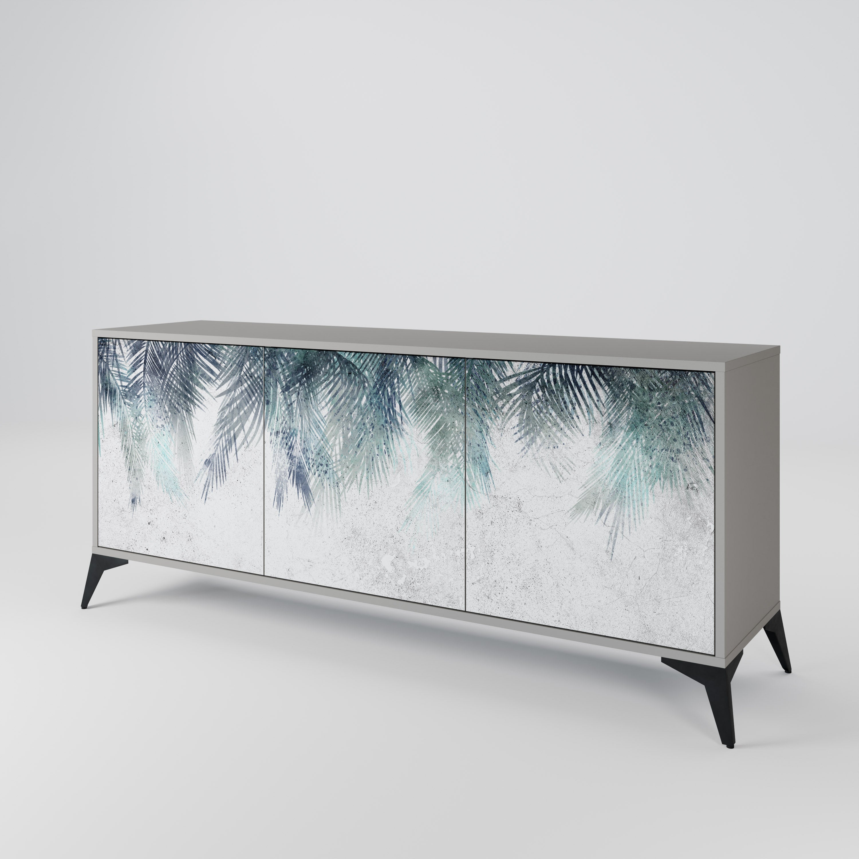 PALM VEIL 3-türiges Sideboard in grauer Ausführung