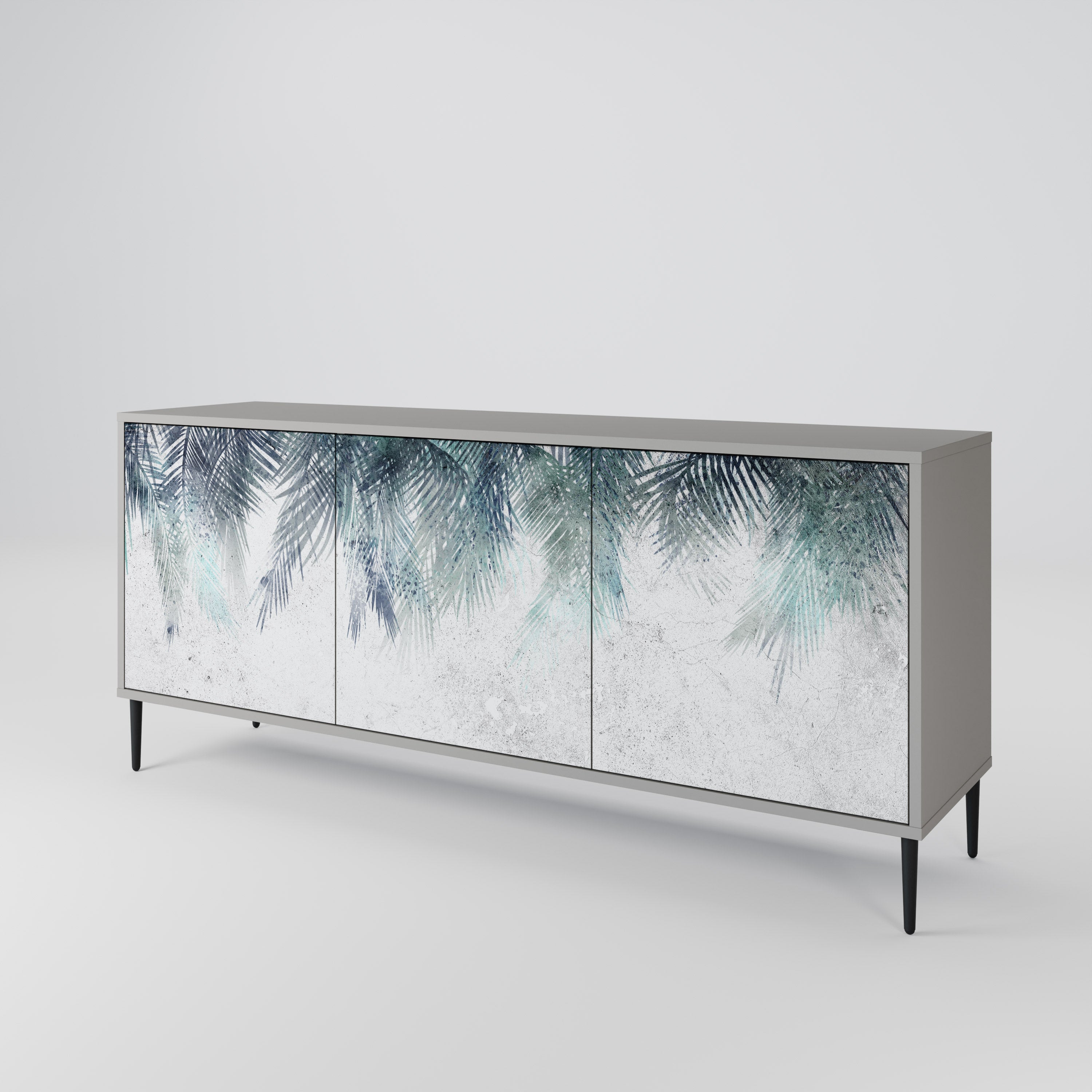 PALM VEIL 3-türiges Sideboard in grauer Ausführung