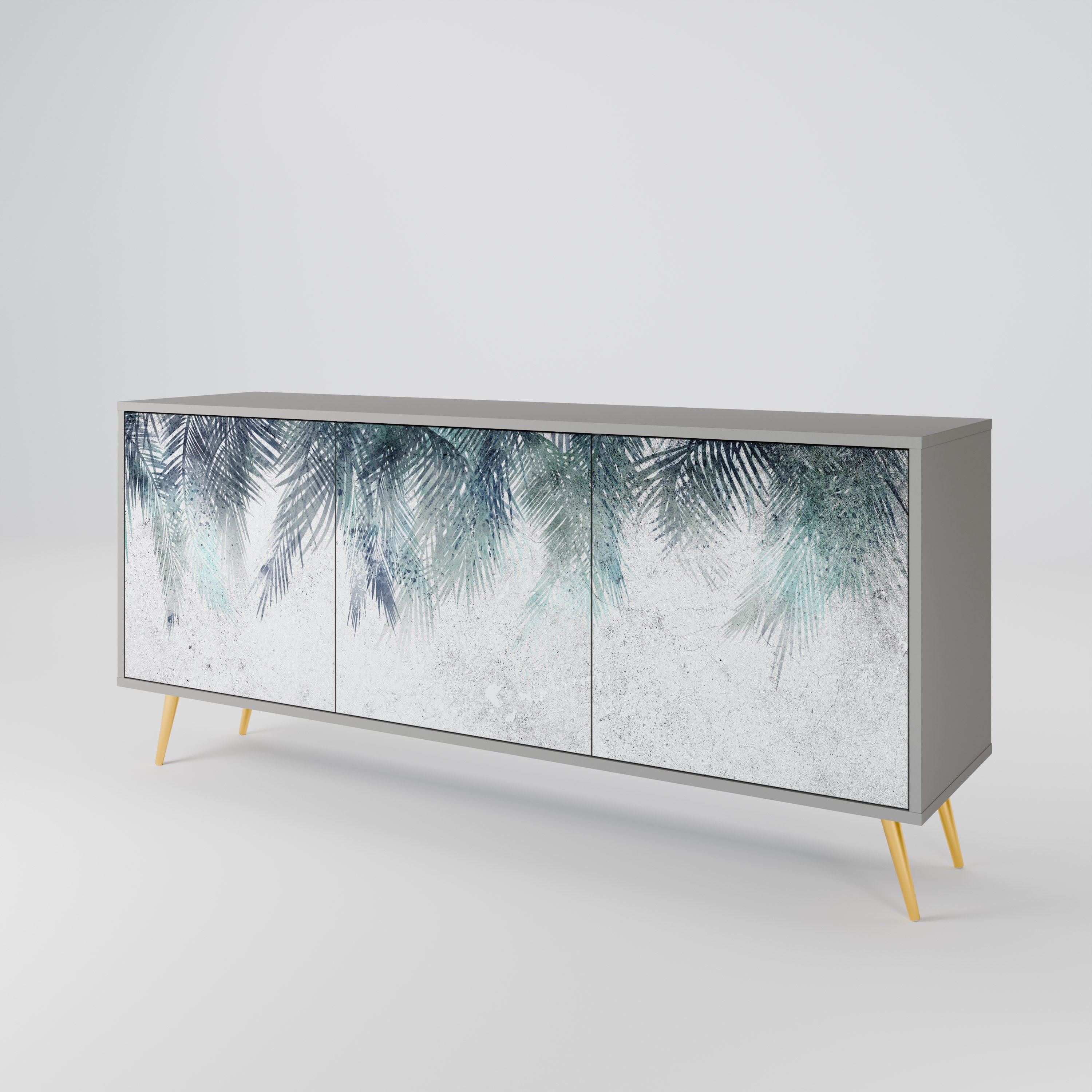 PALM VEIL 3-türiges Sideboard in grauer Ausführung