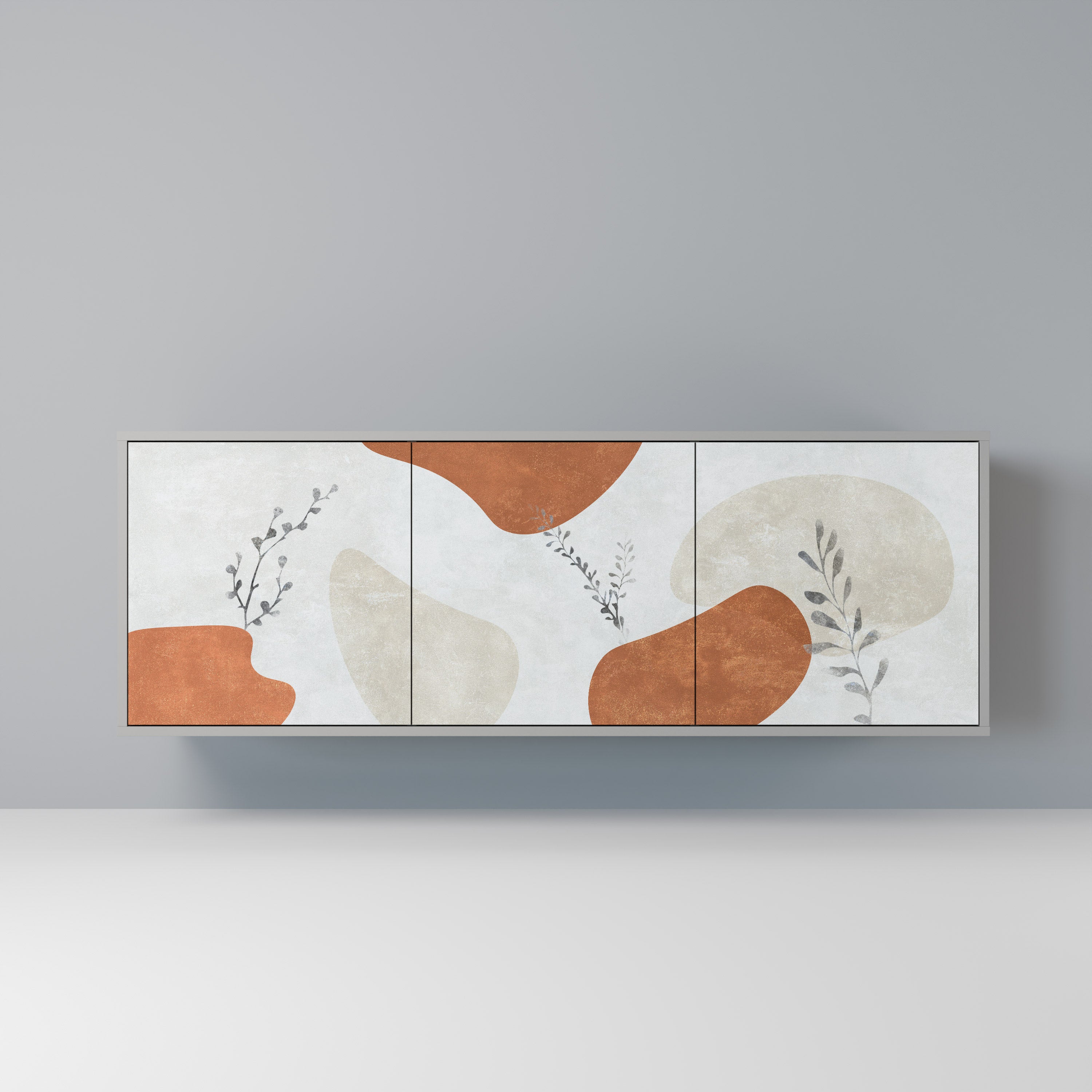 TRANQUIL TWIG Sideboard mit 3 Türen in grauer Ausführung