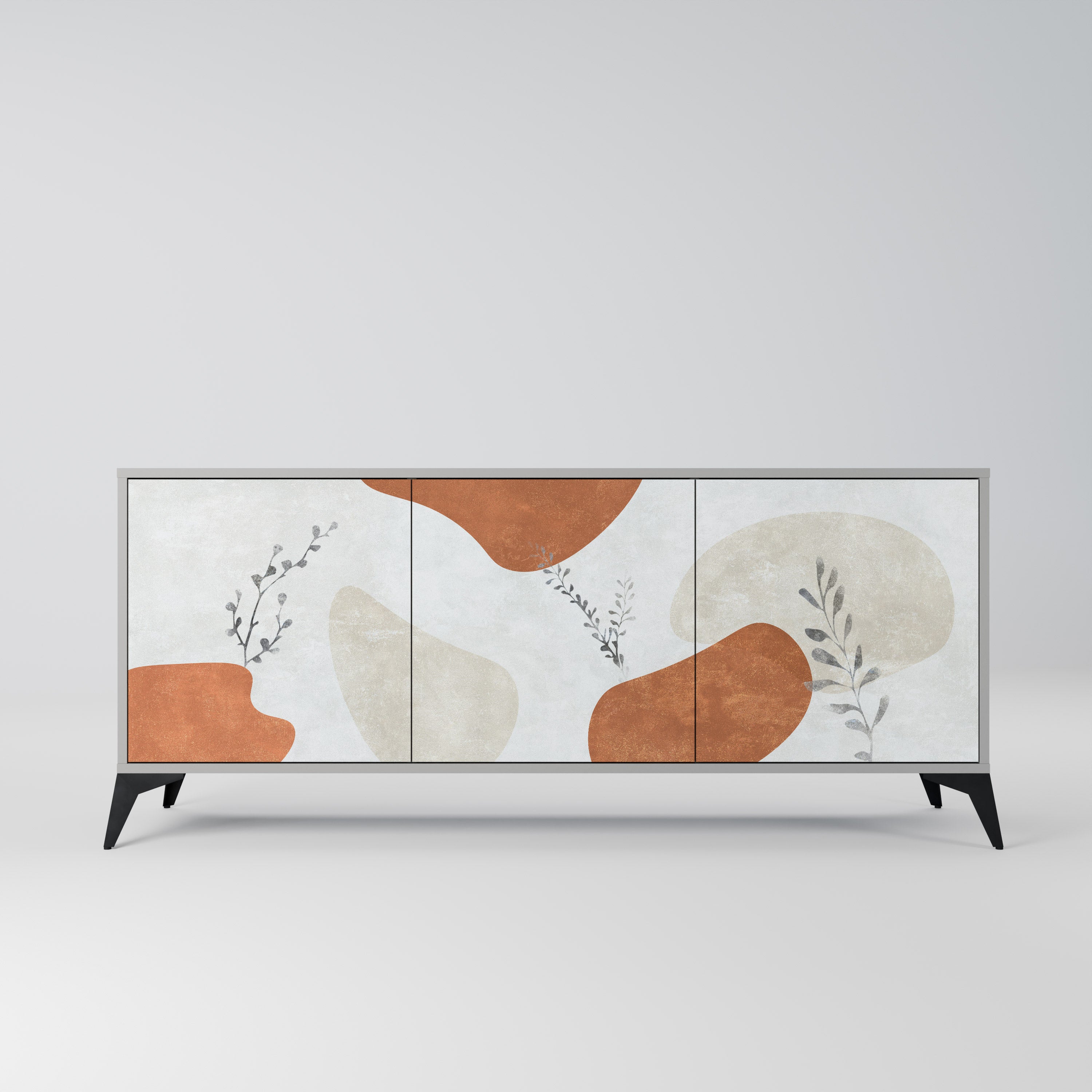 TRANQUIL TWIG Sideboard mit 3 Türen in grauer Ausführung