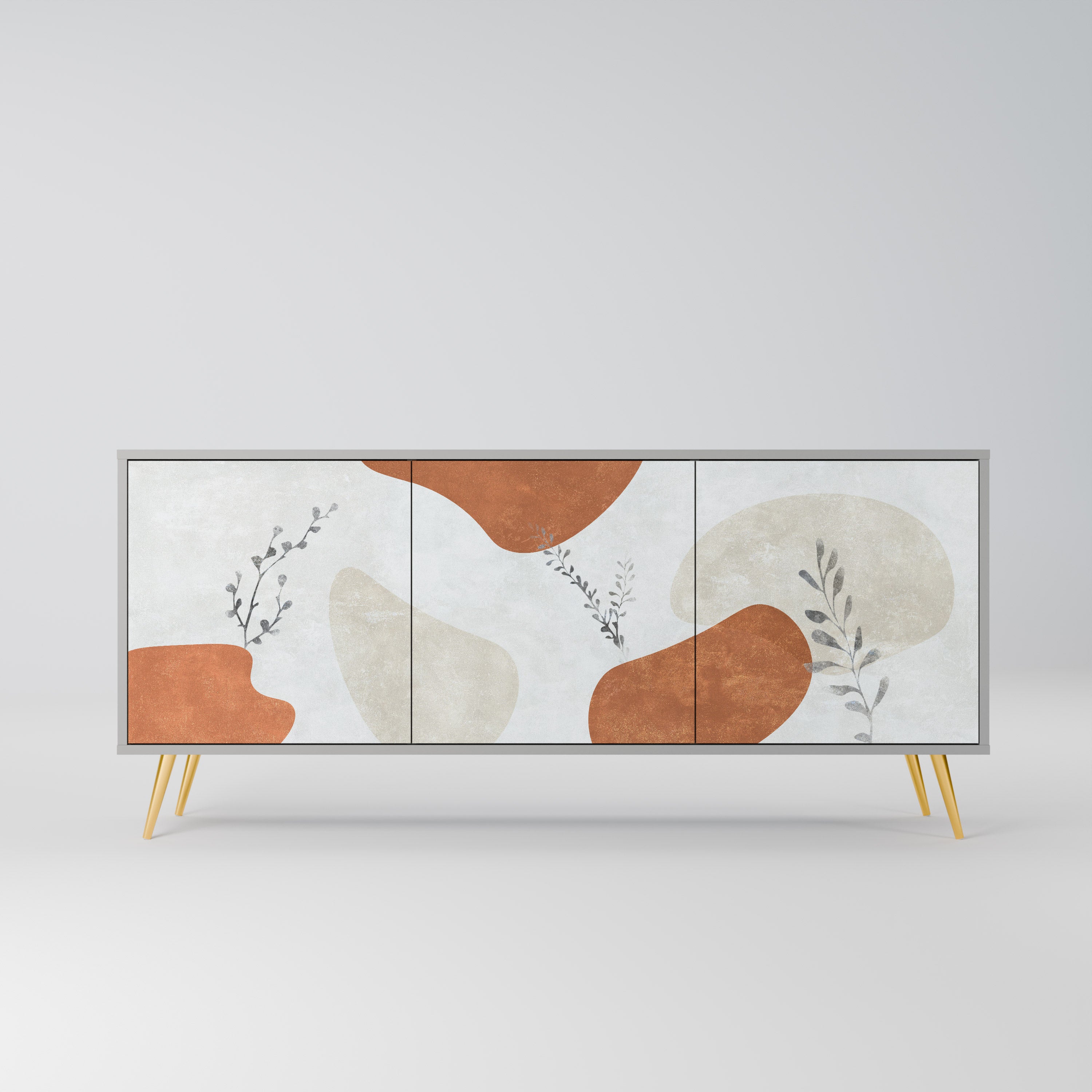 TRANQUIL TWIG Sideboard mit 3 Türen in grauer Ausführung