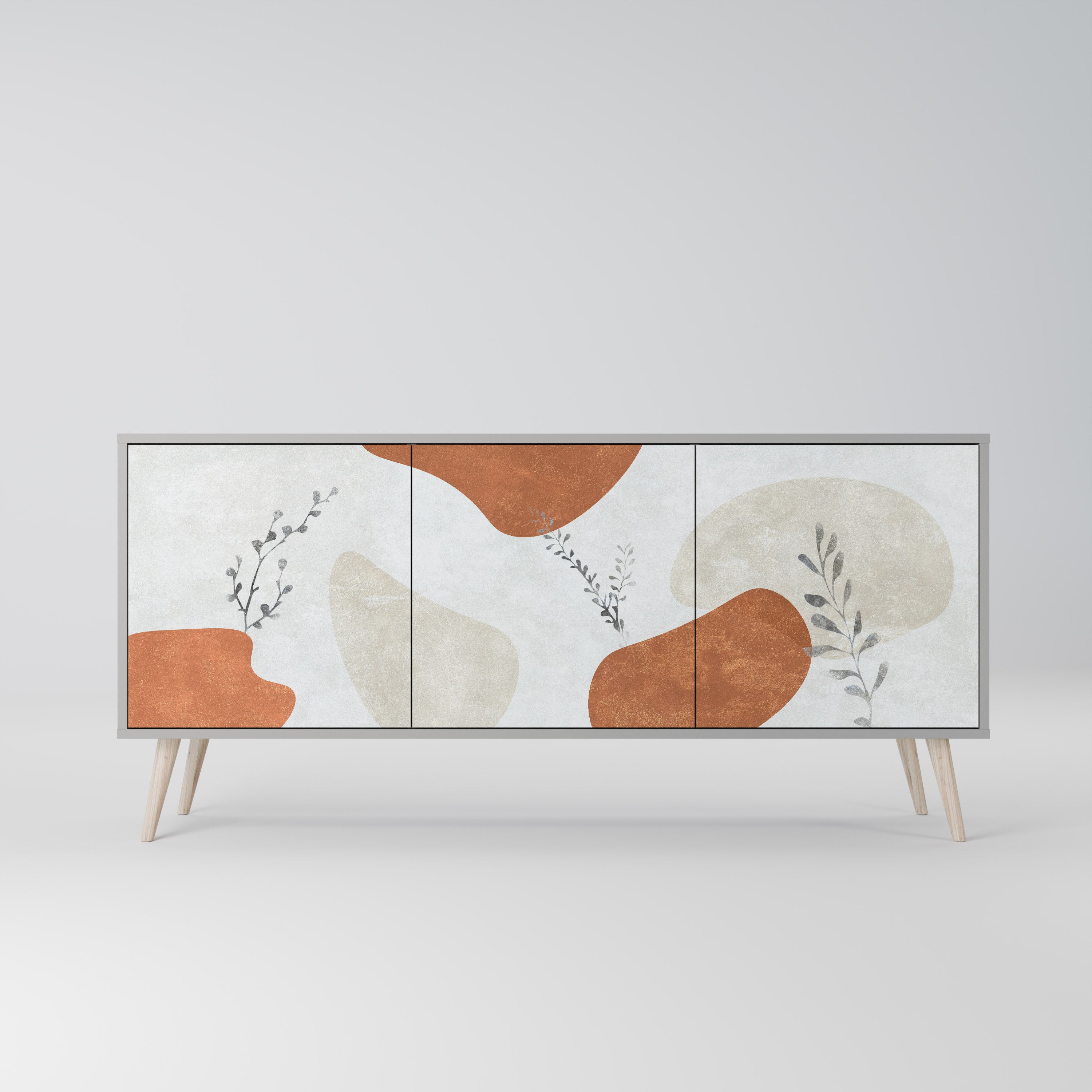 TRANQUIL TWIG Sideboard mit 3 Türen in grauer Ausführung