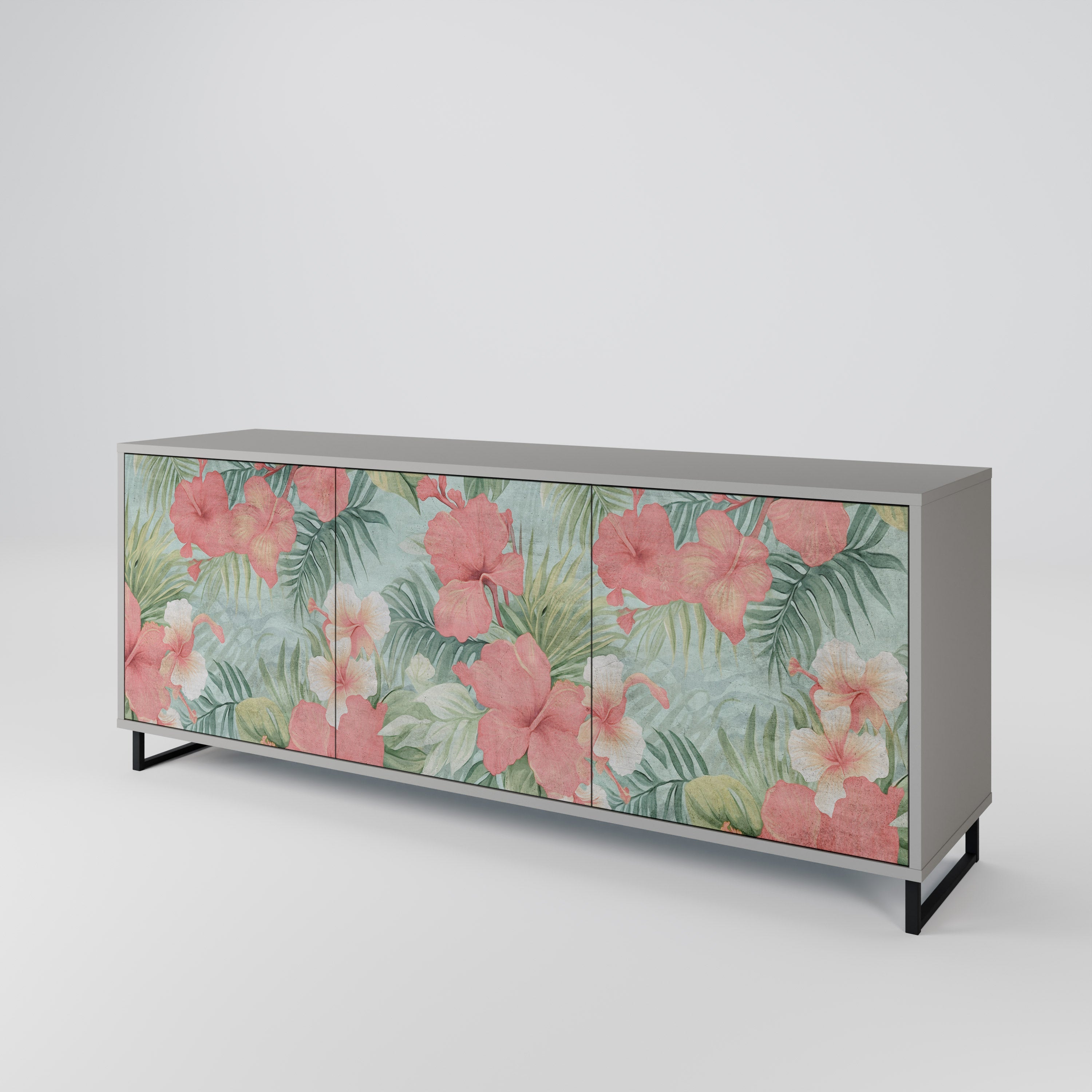 HAWAIIAN SPIRIT 3-türiges Sideboard in grauer Ausführung