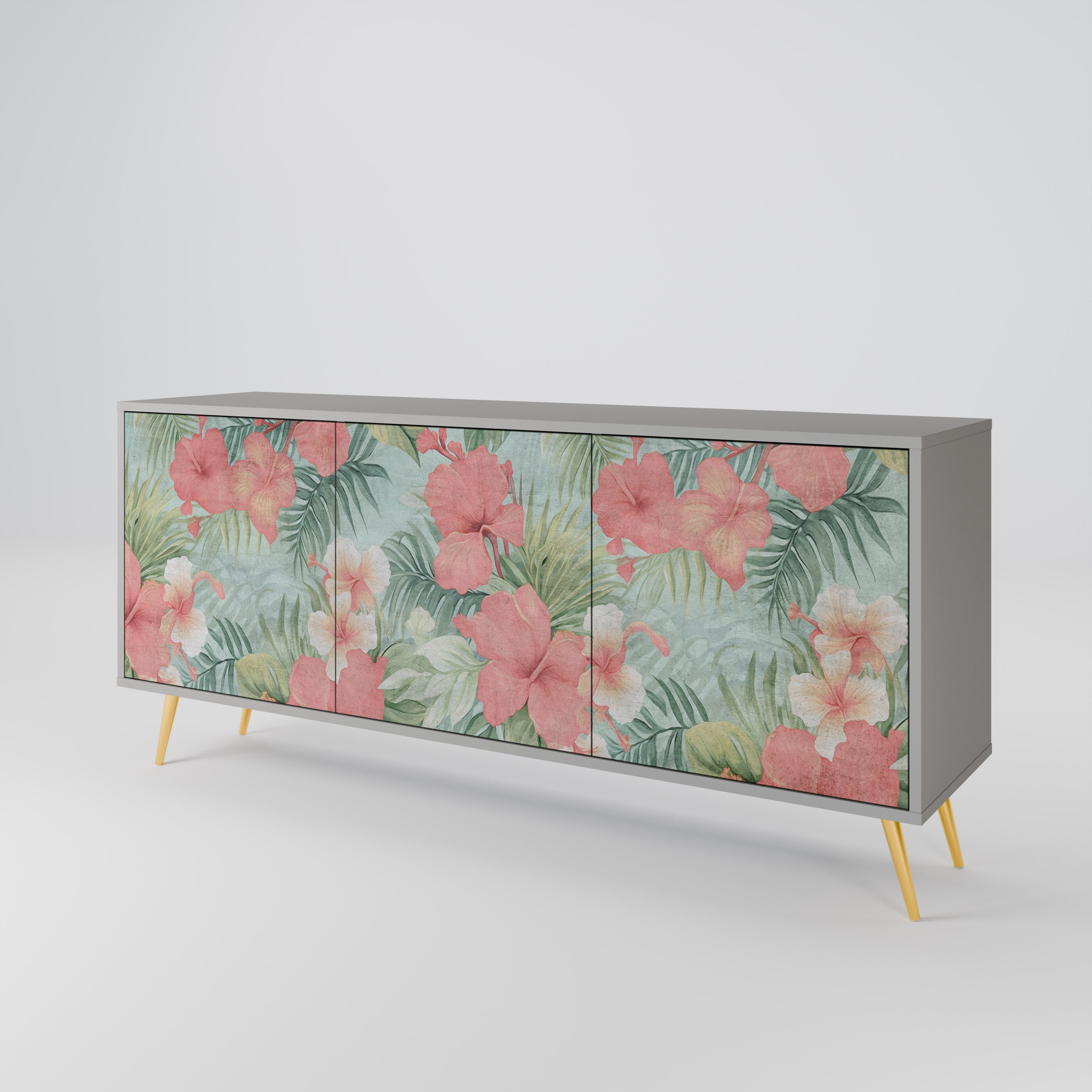 HAWAIIAN SPIRIT 3-türiges Sideboard in grauer Ausführung