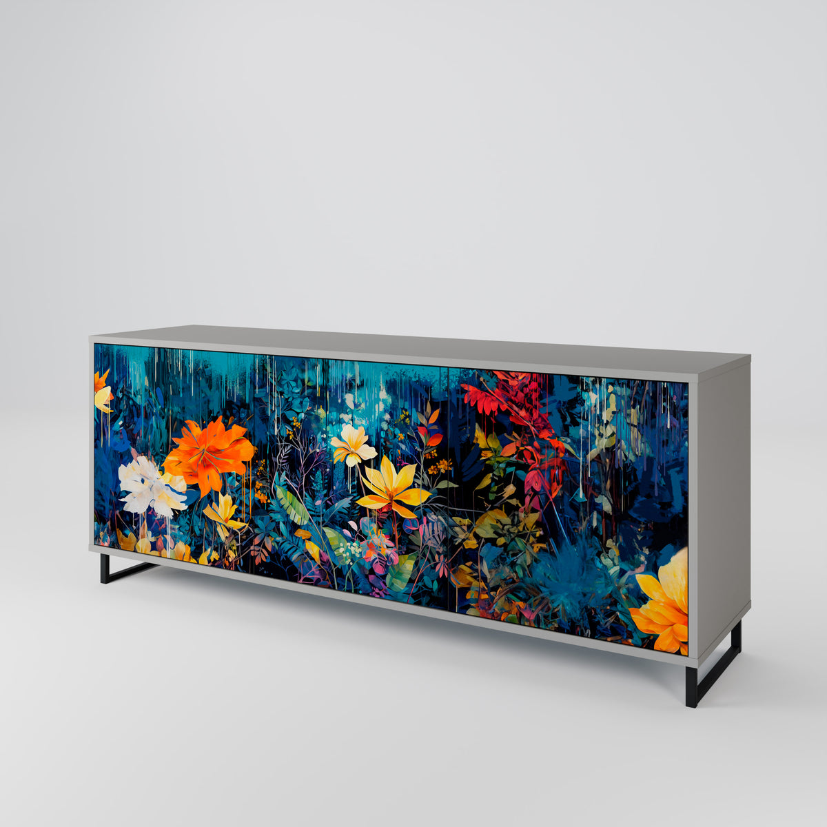 MIDNIGHT BLOSSOM 3-türiges Sideboard