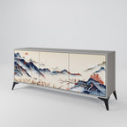 JAPANESE LANDSCAPE Sideboard mit 3 Türen in Grau