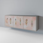 THE DELIQUESCE Sideboard mit 3 Türen in Grau