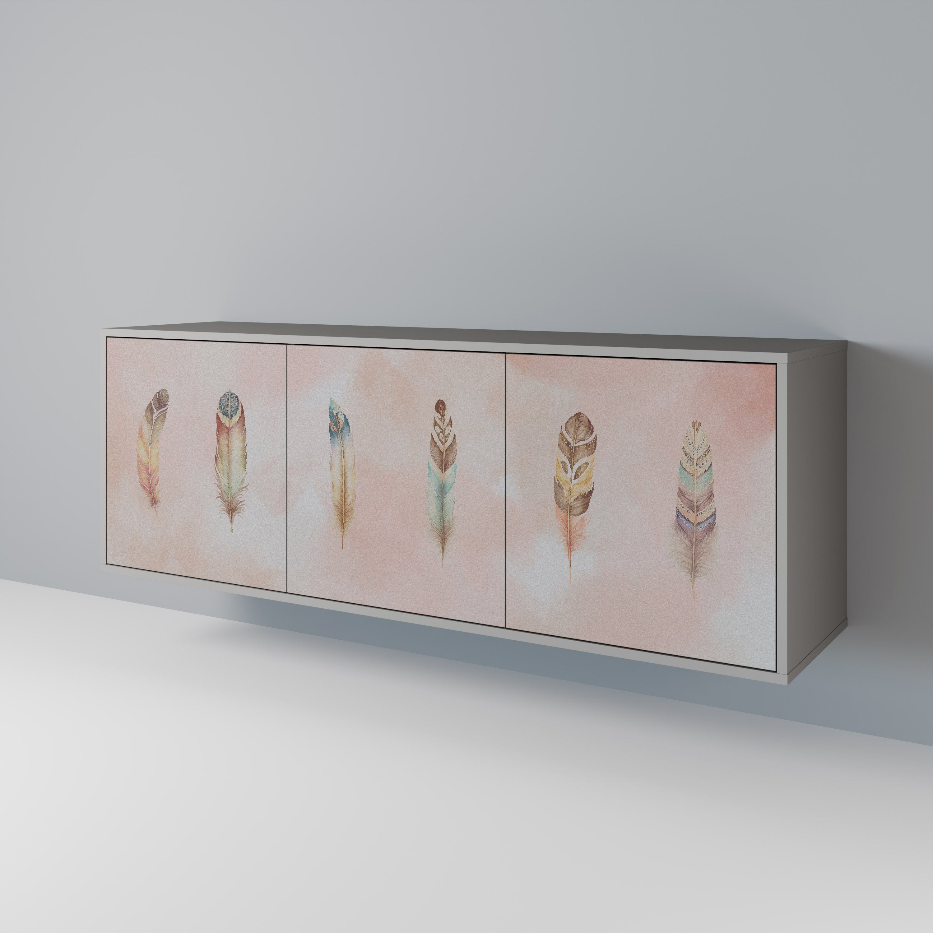 THE DELIQUESCE 3-türiges Sideboard in grauem Finish