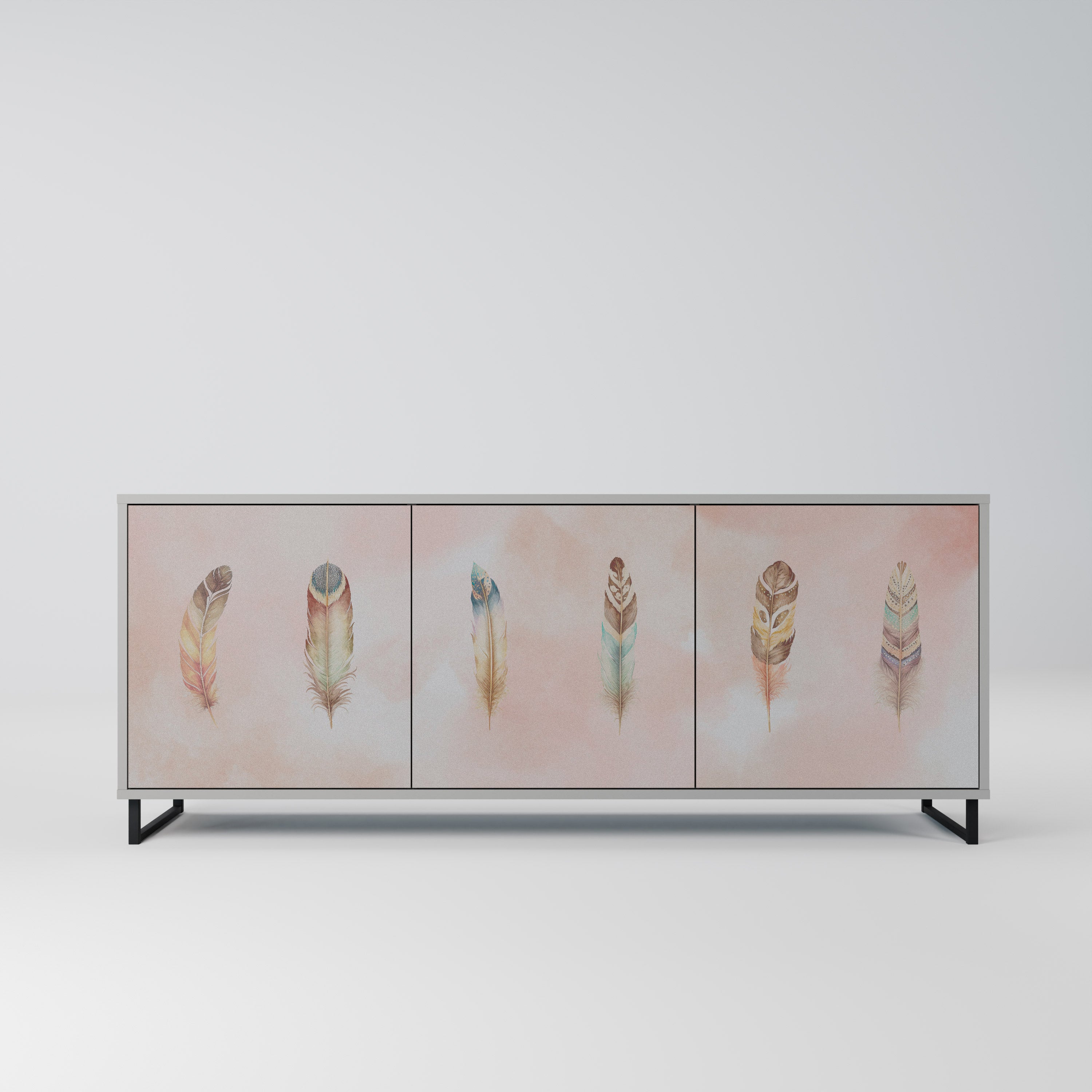 THE DELIQUESCE 3-türiges Sideboard in grauem Finish